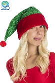 CAPPELLO NATALE LUSSO PAILLETTES VERDE
